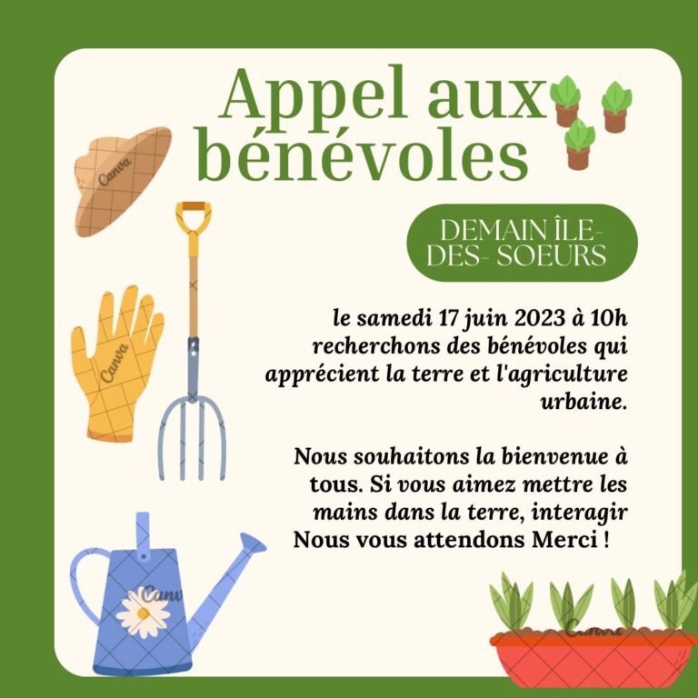 Demain Ile-des-Soeurs: Appel aux bénévoles
